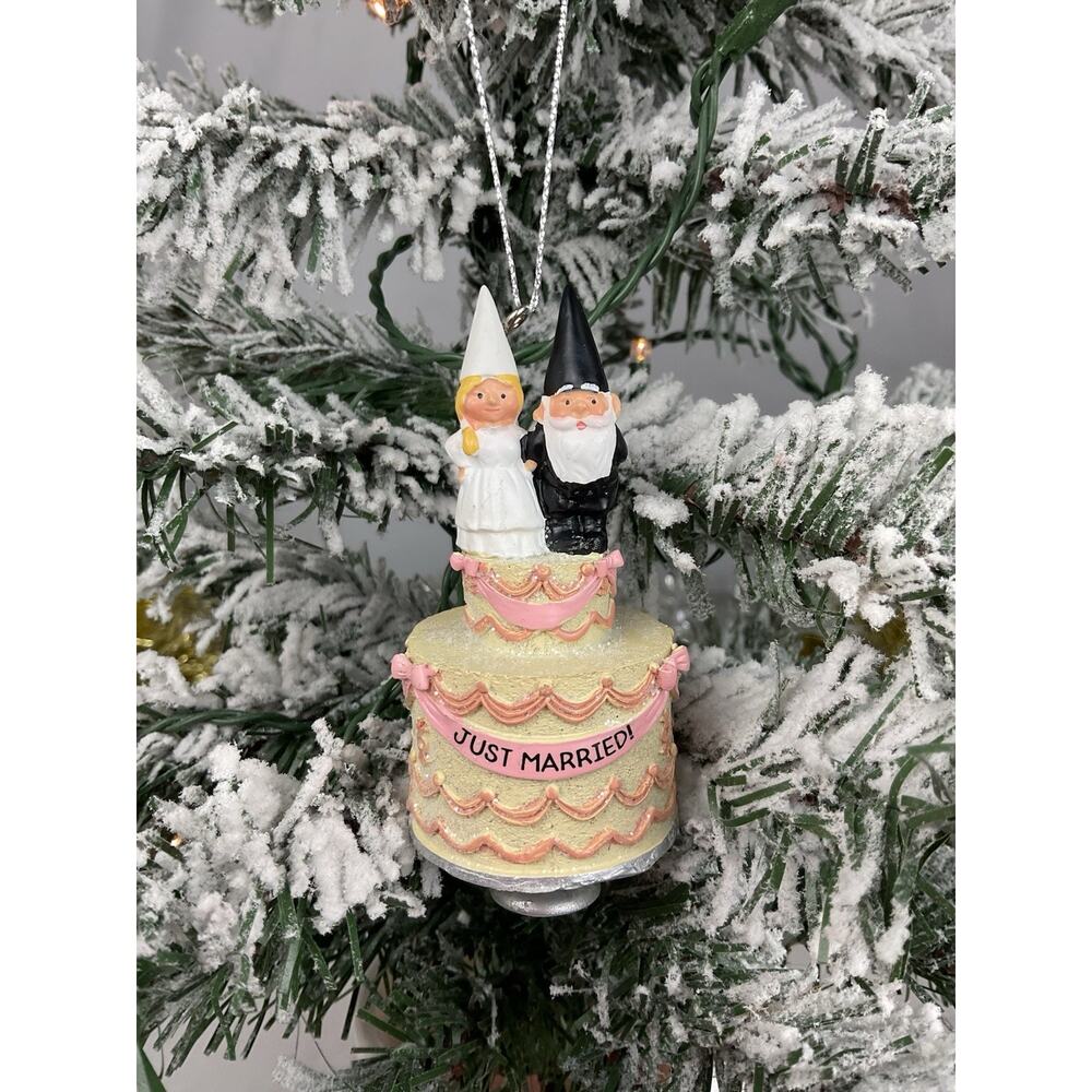 Christmas Tree Ornament- “Just Married.” Cake -The Bridge Collection